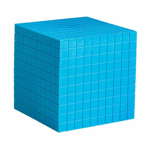 Picture of LEARNING RESOURCES BLUE PLASTIC BASE TEN CUBE  - 10X10X10CM